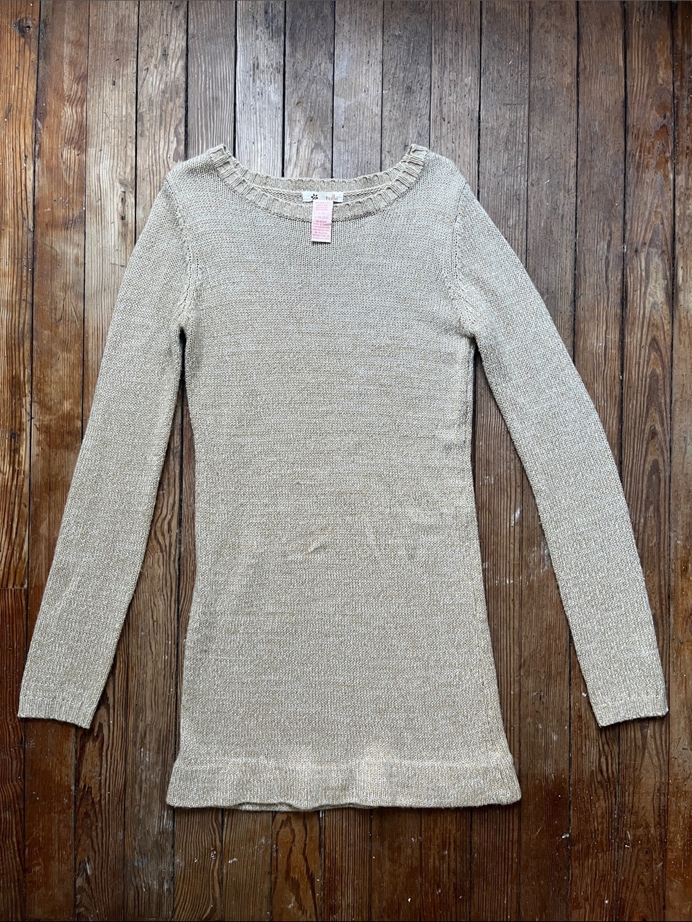 Tulle Lightweight Crewneck Sweater in Light Beige